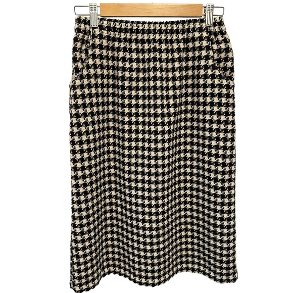 Retro Houndstooth Stretch Waist Skirt 12 - Picture 1 of 4